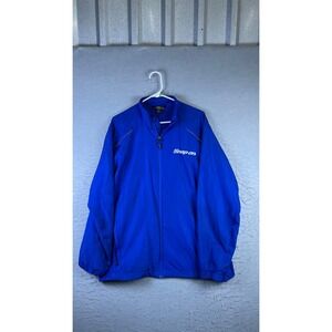 Core365 Windbreaker Jacket Mens Large Blue Good Snap-on Full Zip Reflective